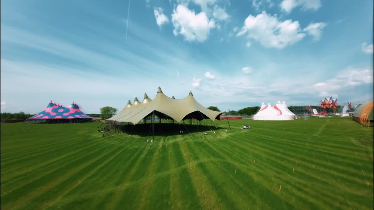Drone video Festival tent
